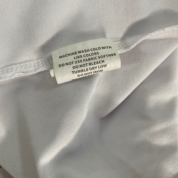 Bebe Sport Womans XL White Slinky T-Shirt Short Sleeve Crop Over-Sized Top - Picture 9 of 9